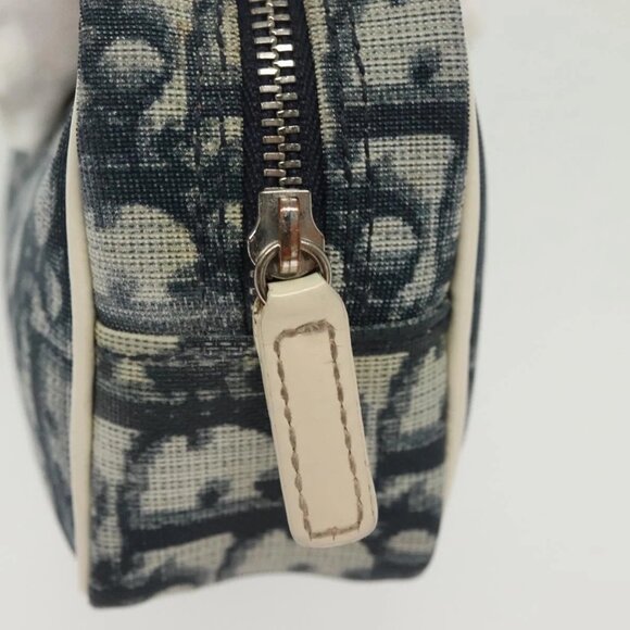 Christian Dior Trotter Canvas Pouch PVC Navy Silver Auth bs28793 - Picture 9 of 16